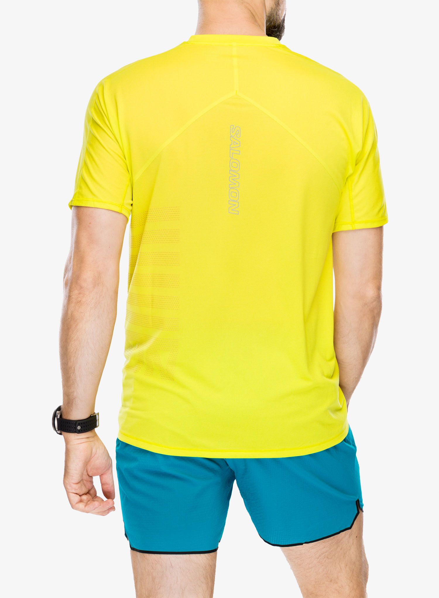 Laufshirt Salomon Sense Aero S/S GFX - sulphur