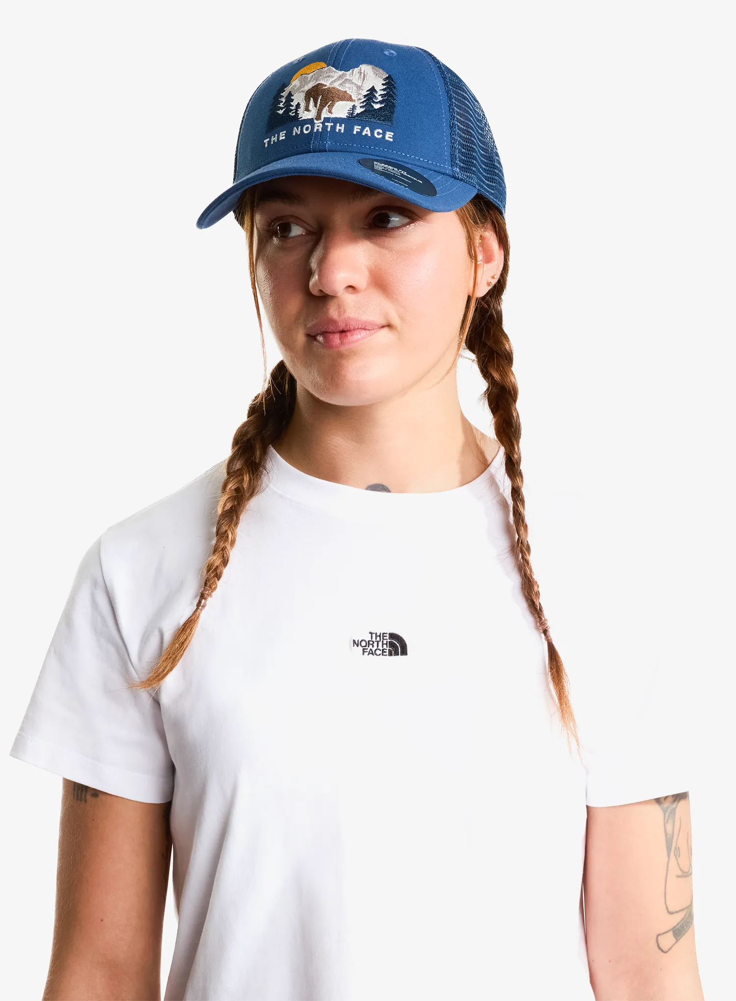 Cap The North Face Embroidered Mudder Trucker - blue/bear graphic