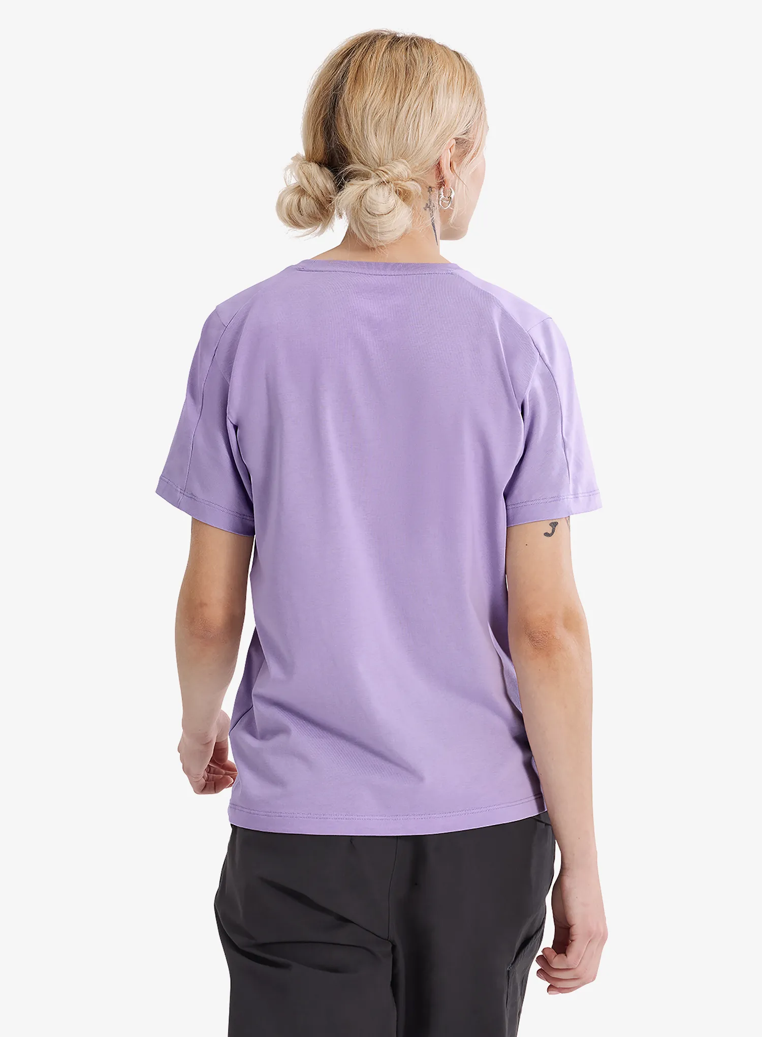 T-Shirt Baumwolle Damen Arcteryx Kragg SL Cotton Emblem Crew SS - mallow