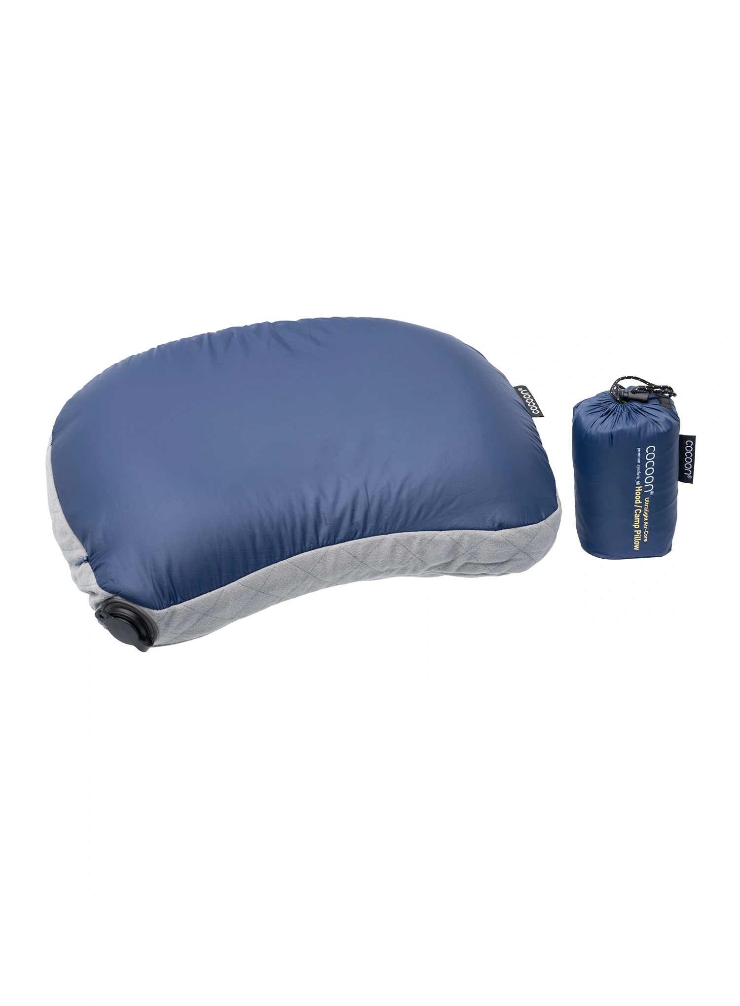 Kissen Cocoon Air-Core Hood/Camp Pillow - dark indigo/grey