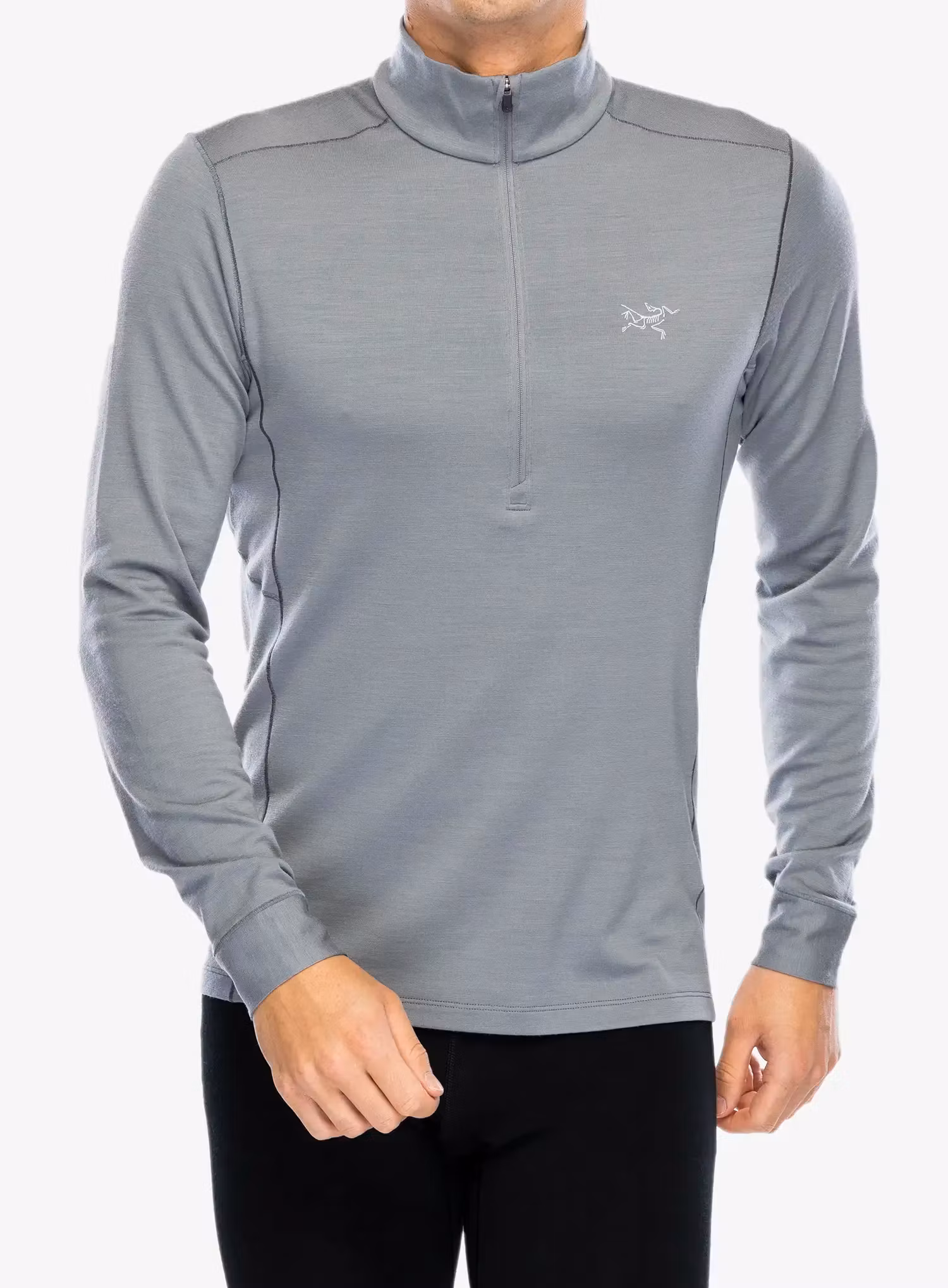Funktionsshirt Herren Langarm Arcteryx Rho Merino Wool Zip Neck - void