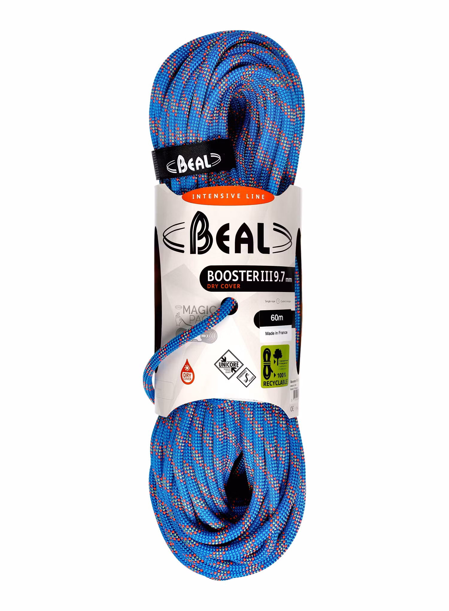 Kletterseil Beal Booster III 9,7 mm 60 m Unicore Dry Cover - blue