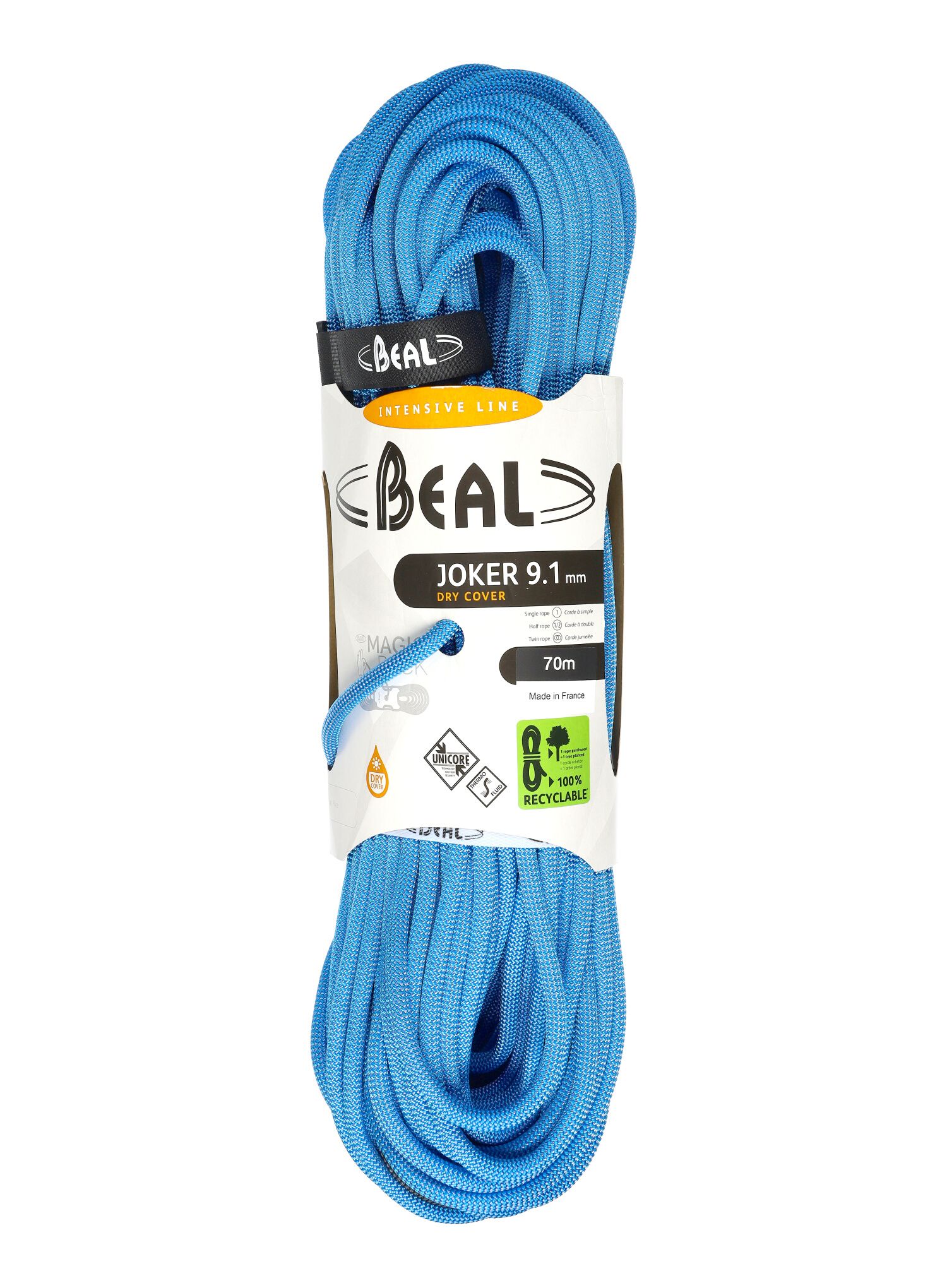 Zwillingsseil Beal Joker 9,1 mm 70 m Unicore Dry Cover - blue