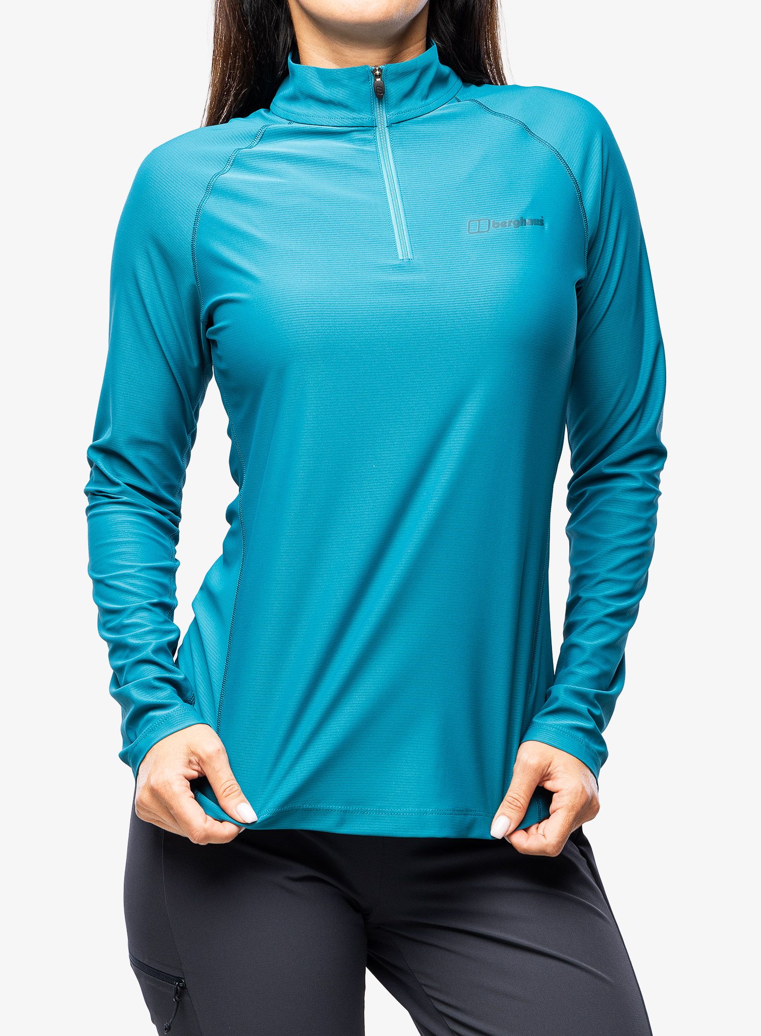 Pullover Damen Berghaus 24/7 Tech Tee LS HZ - jungle jewel