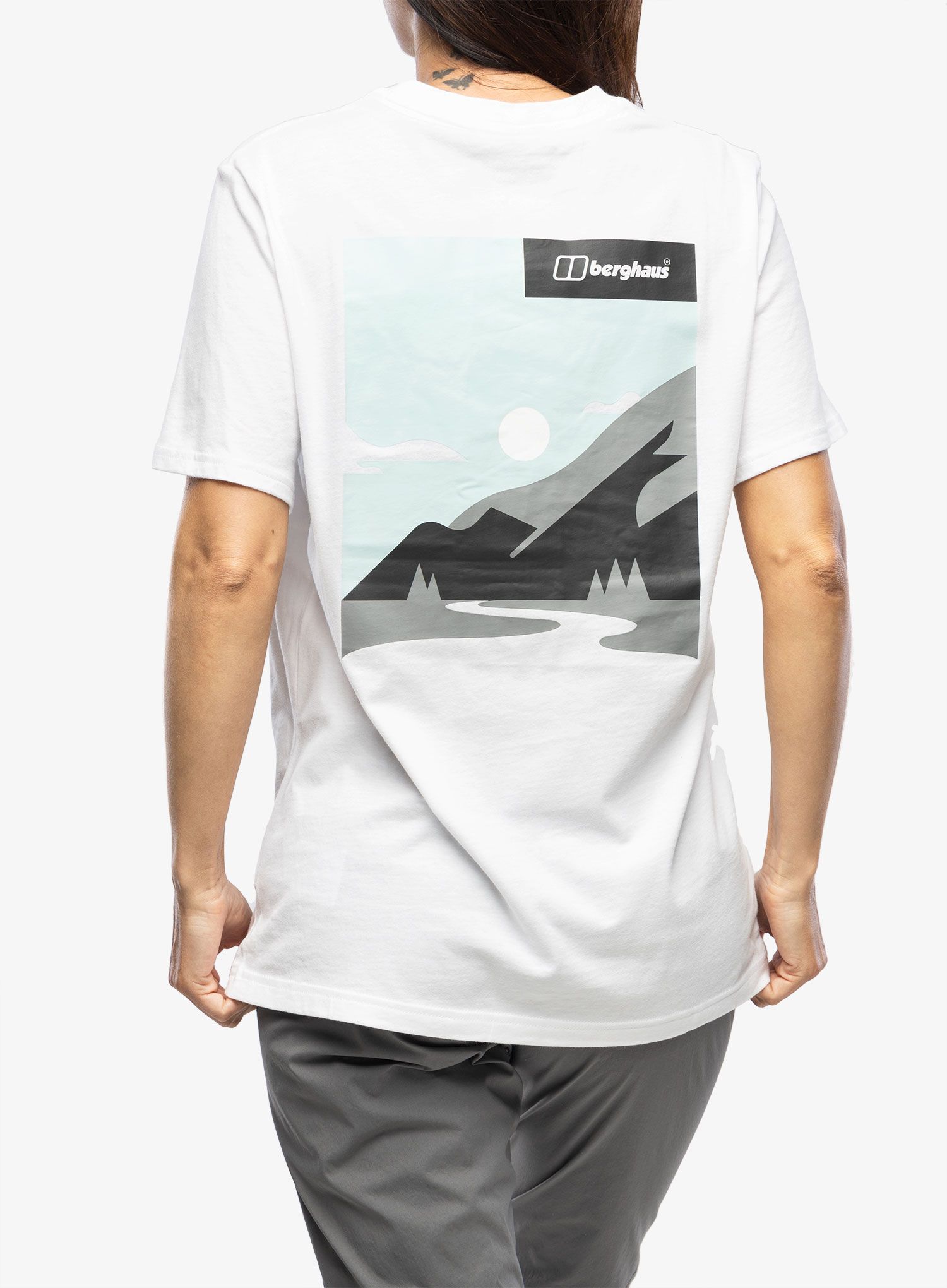 T-Shirt Baumwolle Damen Berghaus Boyfriend Buttermere Ss Tee - pure white