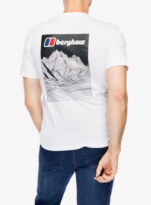 T-Shirt mit Aufdruck Berghaus Mtn Lineation SS Tee - pure white