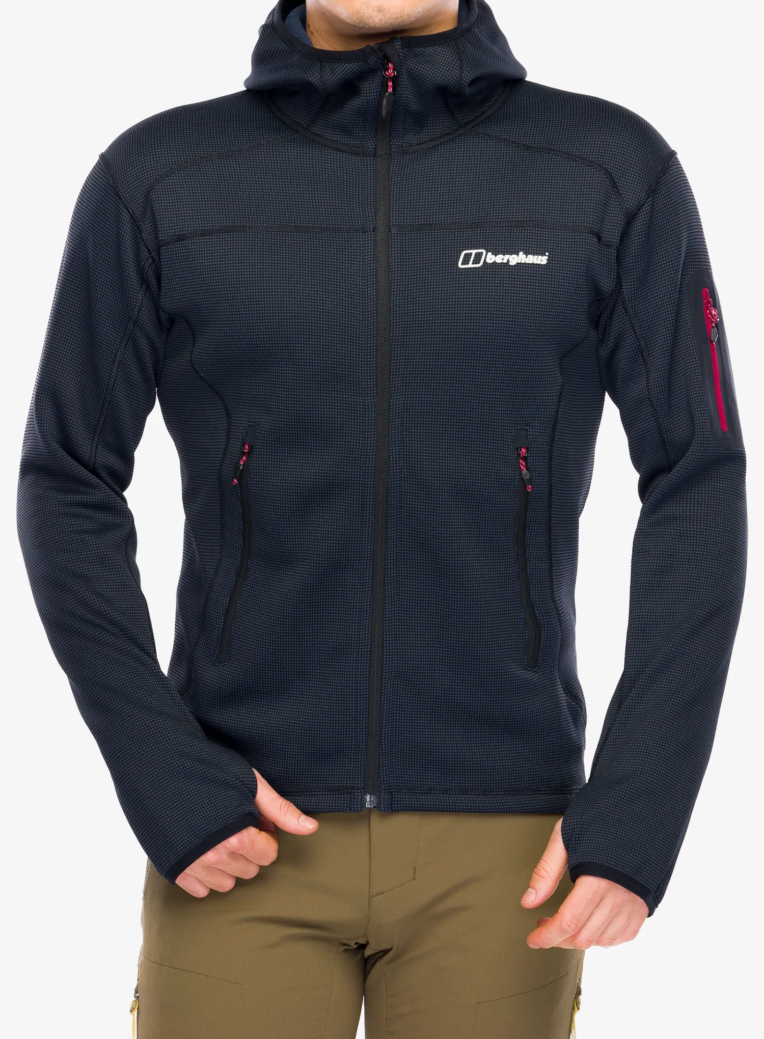 Fleecepullover Berghaus Pravitale MTN 2.0 Hooded Jacket - carbon/black