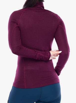 Funktionsshirt Damen Langarm Black Diamond Coefficient LT Quarter Zip Pullover - blackberry