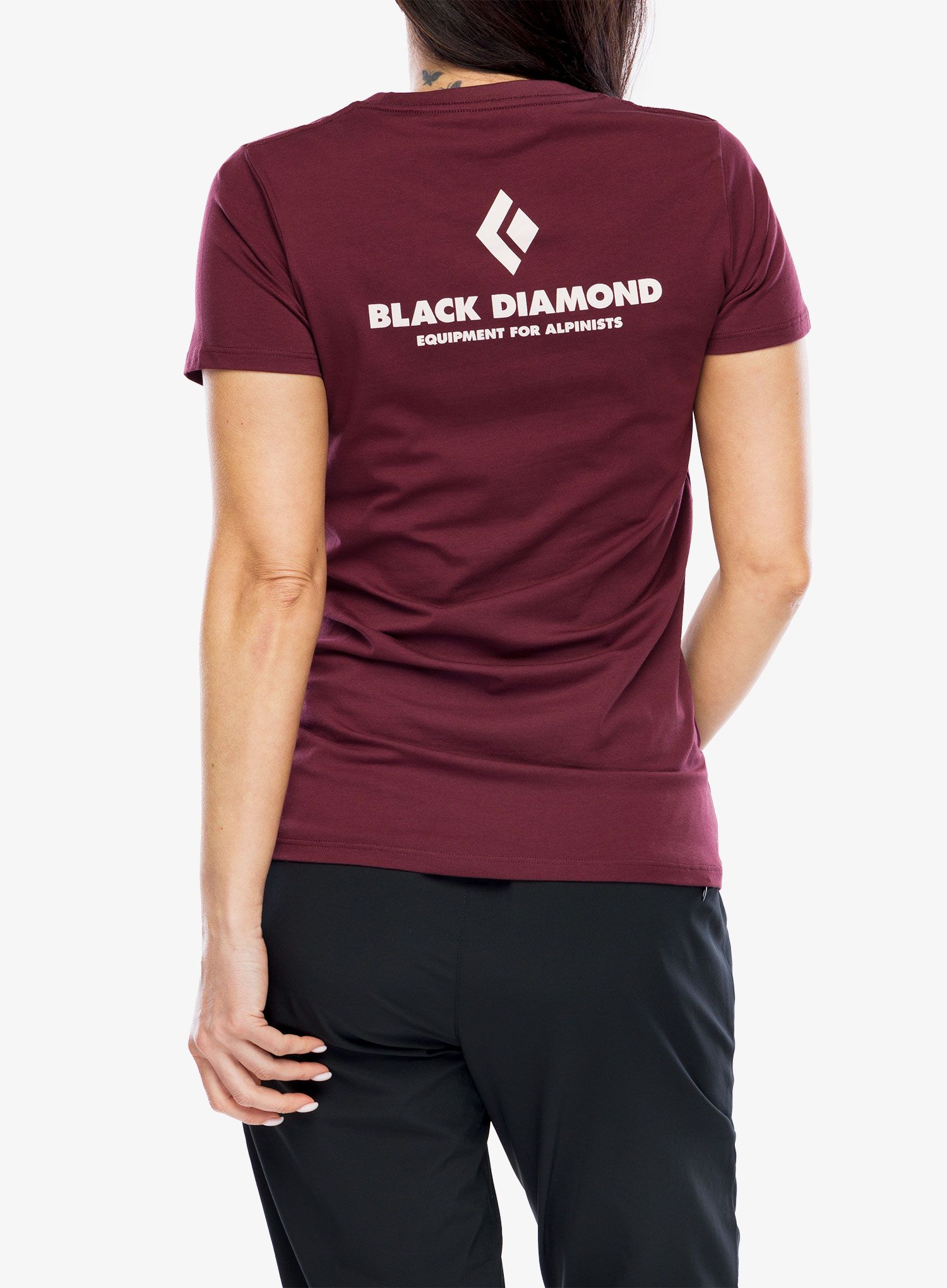 T-Shirt Baumwolle Damen Black Diamond Equipment For Alpinists SS Tee - burgundy