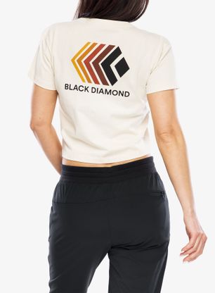 Bedruckte T-Shirt Damen Black Diamond Faded Crop SS Tee - off white