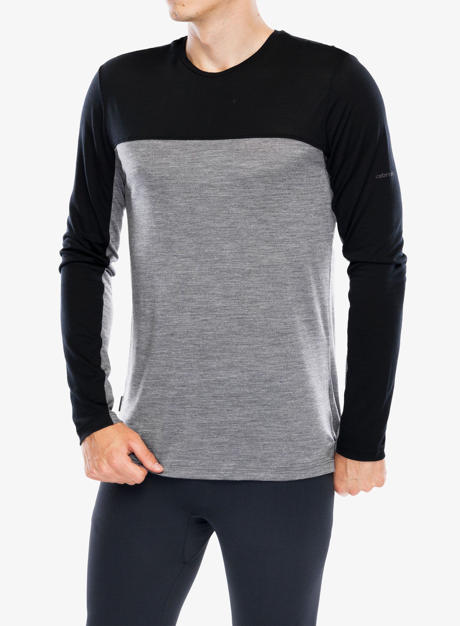 Pullover Icebreaker Merino 125 Cool-Lite Sphere LS Tee - cb graphite hthr/black/cb