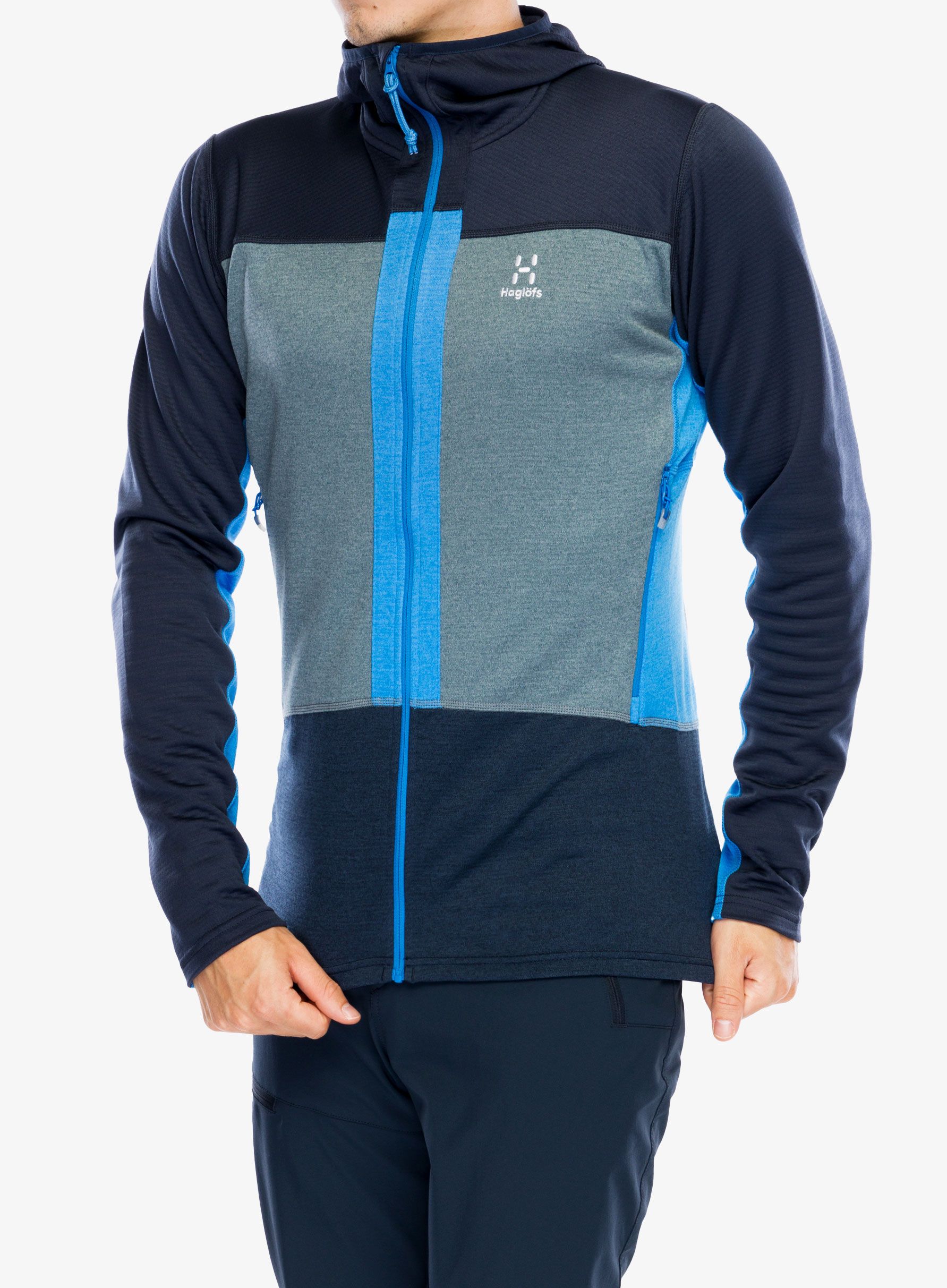 Sweatshirt mit Reißverschluss Haglofs ROC Flash Mid Hood - tarn blue/steel blue