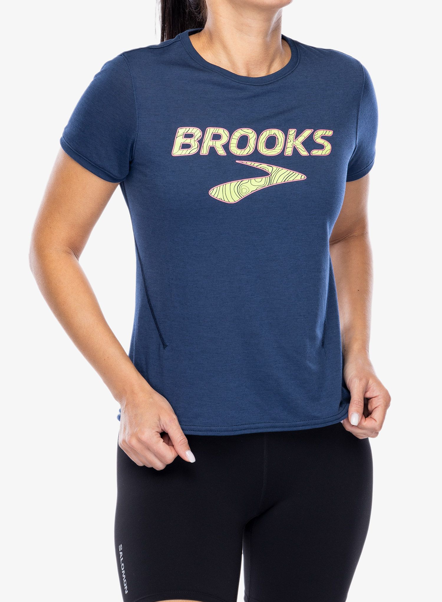Laufshirt Damen Brooks Distance Short Sleeve 3.0 - ocean/brooks
