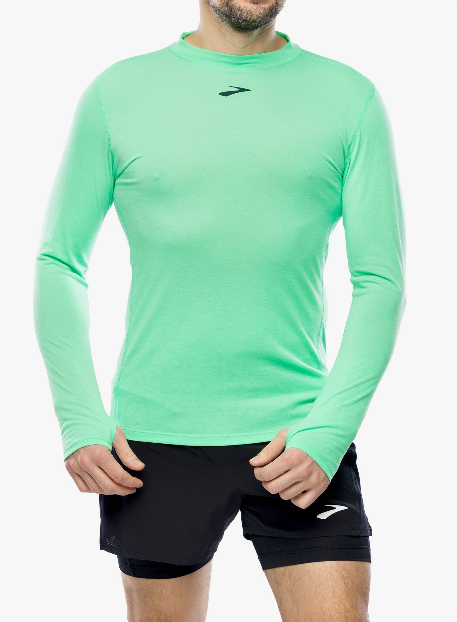 Laufshirt Herren Langarm Brooks High Point Long Sleeve - hyper green