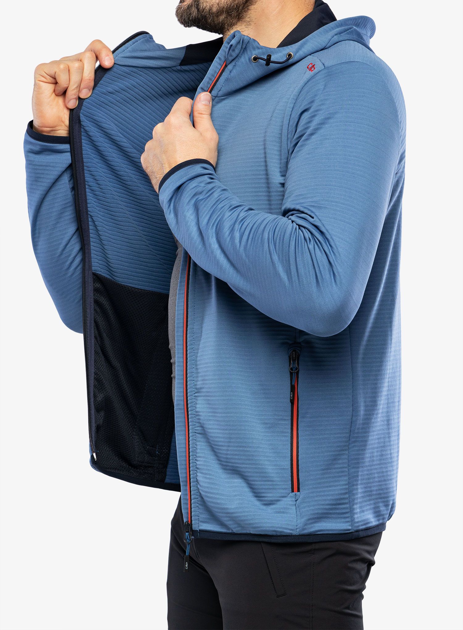Fleecepullover CMP Edge Jacket Fix Hood - bluestone