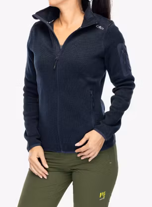 Fleecepullover Damen CMP Haze Jacket Knitted - b.blue