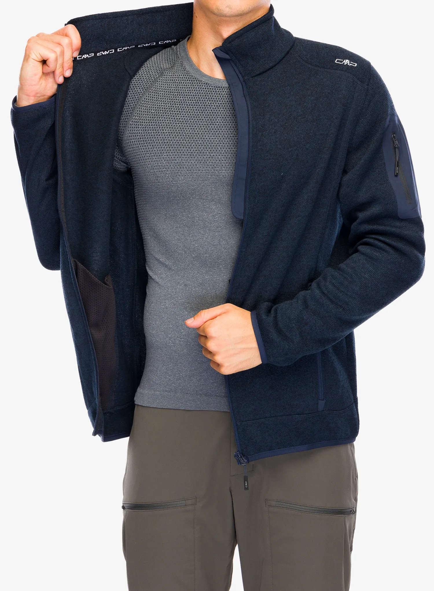 Fleecepullover CMP Perl Jacket Knitted - b.blue/antracite