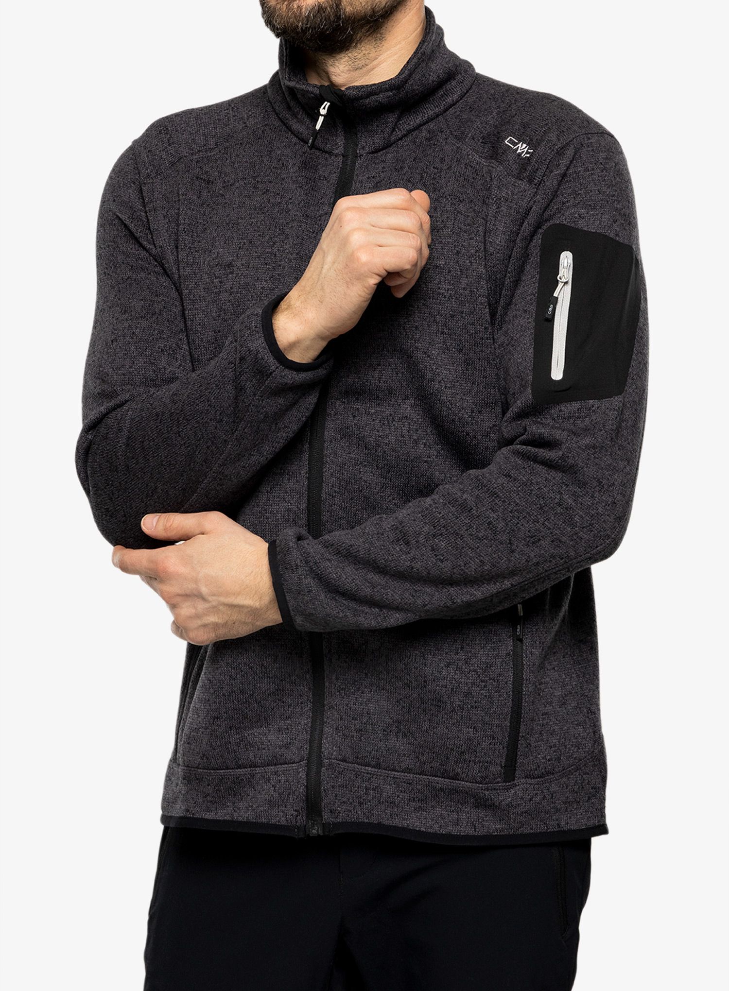 Fleecepullover CMP Perl Jacket Knitted - nero/glacier