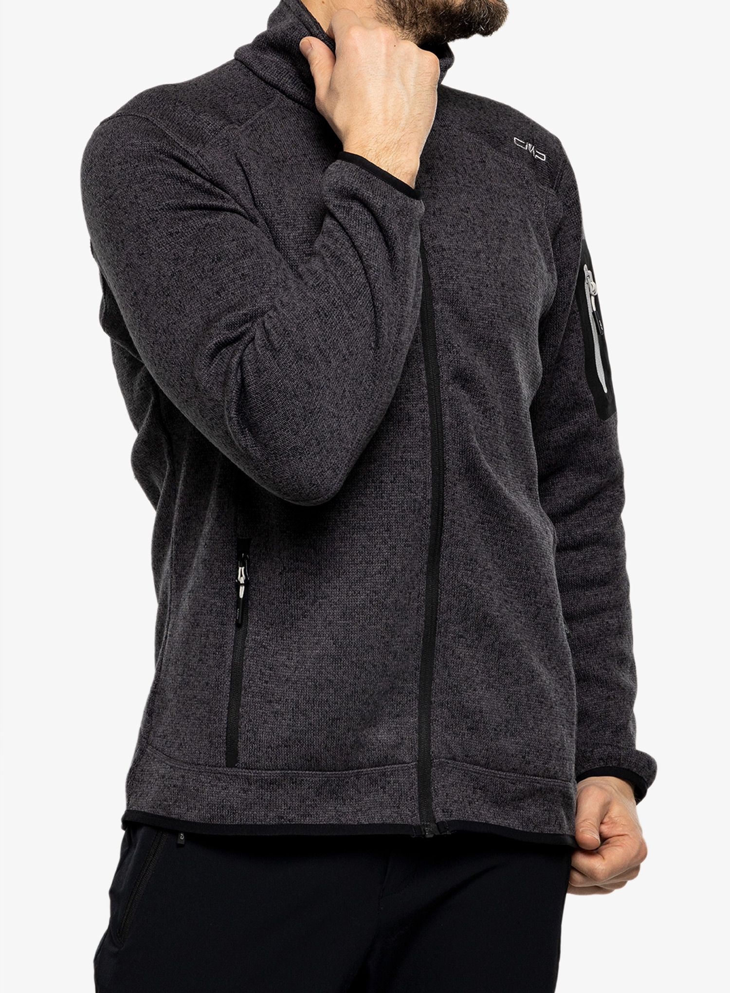 Fleecepullover CMP Perl Jacket Knitted - nero/glacier