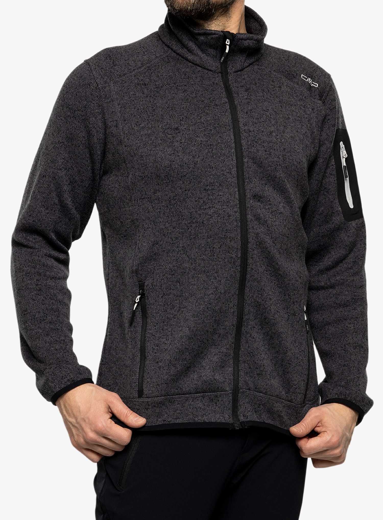 Fleecepullover CMP Perl Jacket Knitted - nero/glacier