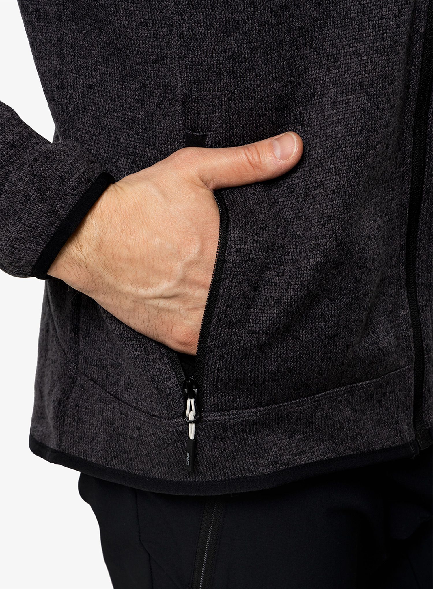 Fleecepullover CMP Perl Jacket Knitted - nero/glacier