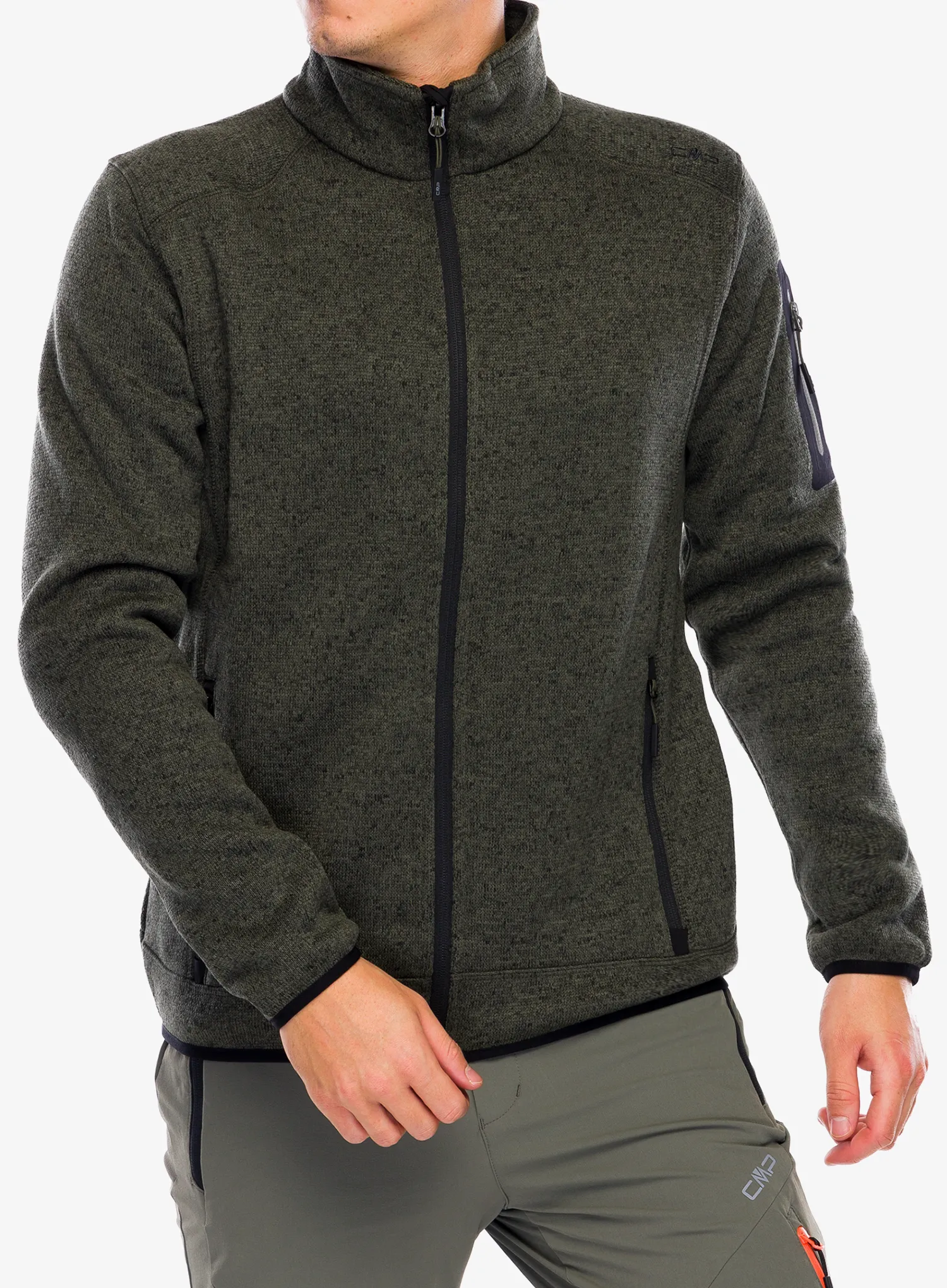 Fleecepullover CMP Perl Jacket Knitted - olive/nero