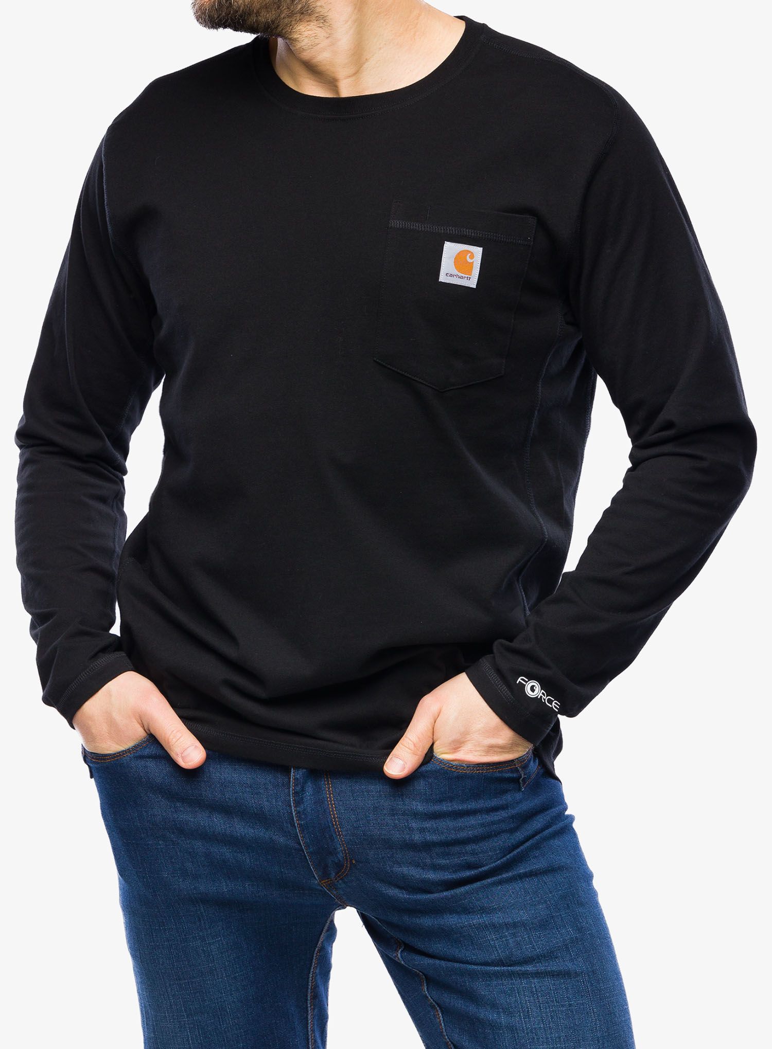 Langarmshirt Carhartt Force Flex Pocket T-Shirt L/S - black