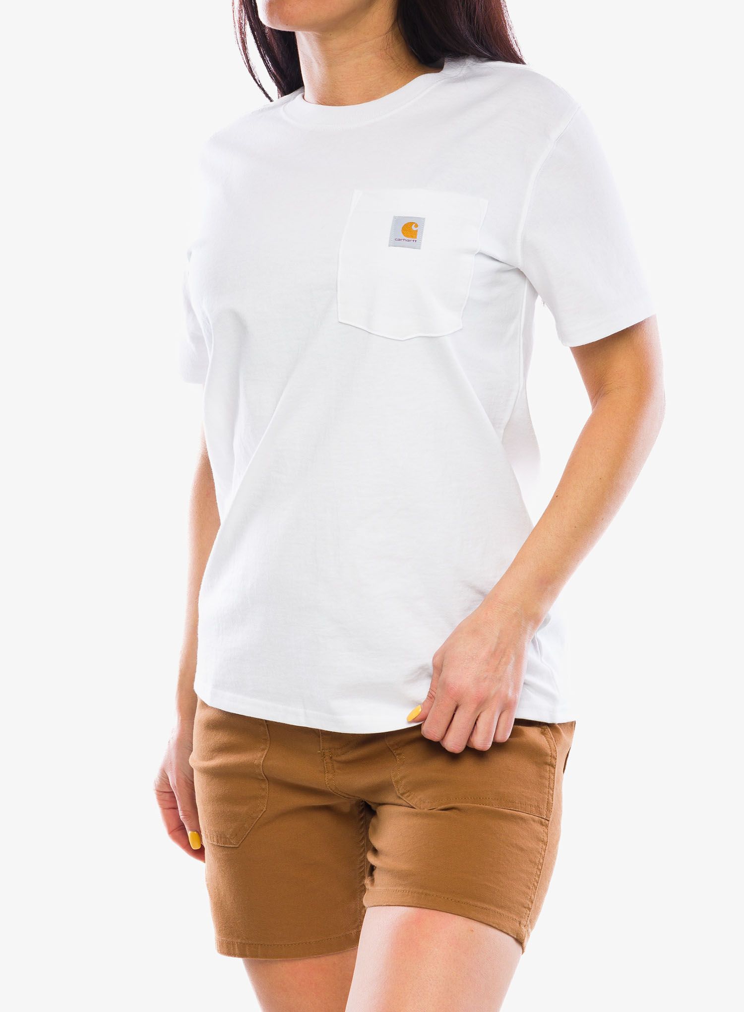 T-Shirt Baumwolle Damen Carhartt Workwear Pocket S/S T-Shirt - white
