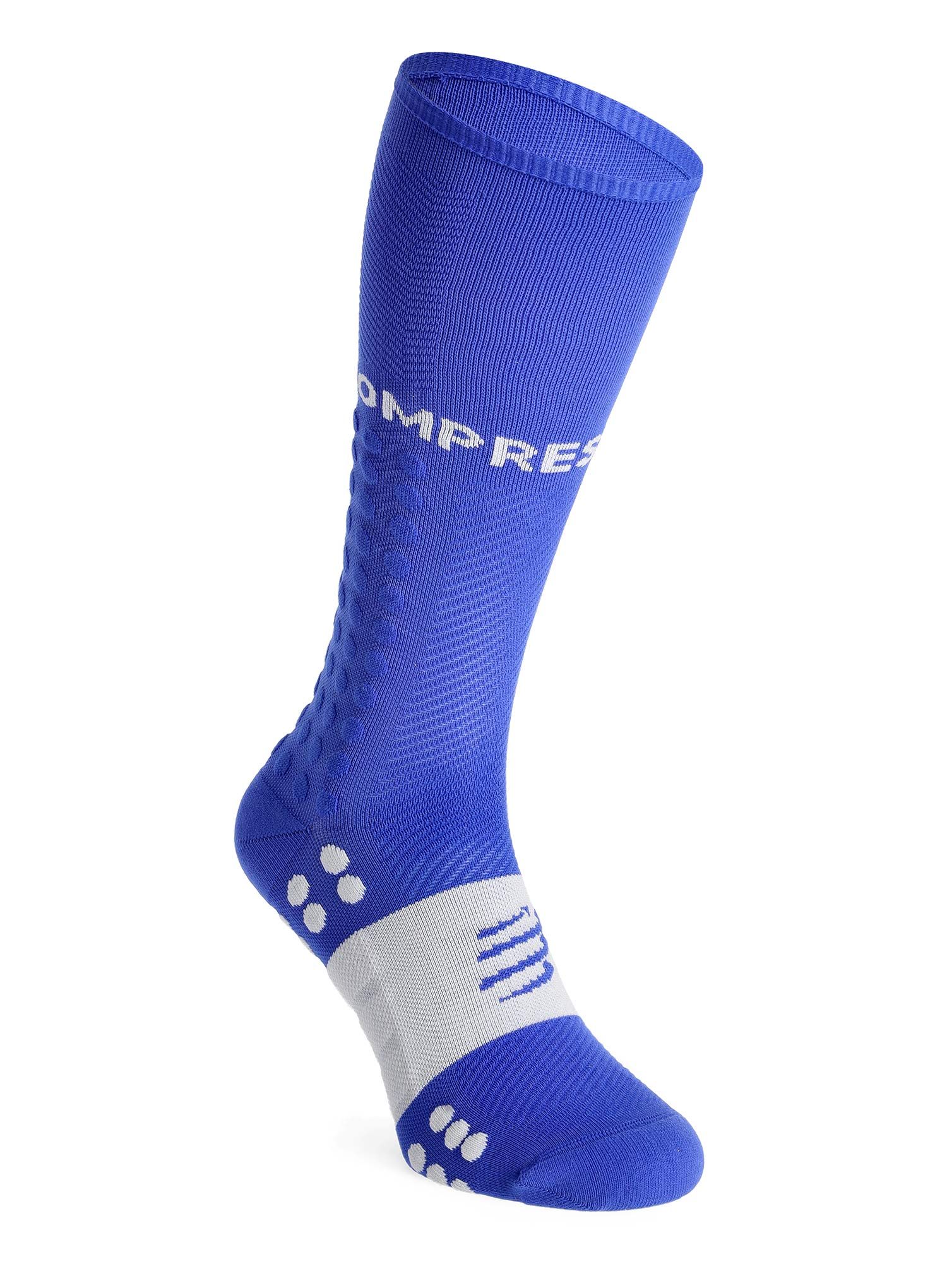 Laufsocken Herren Compressport Compression Full Socks Run - dazz blue/sugar