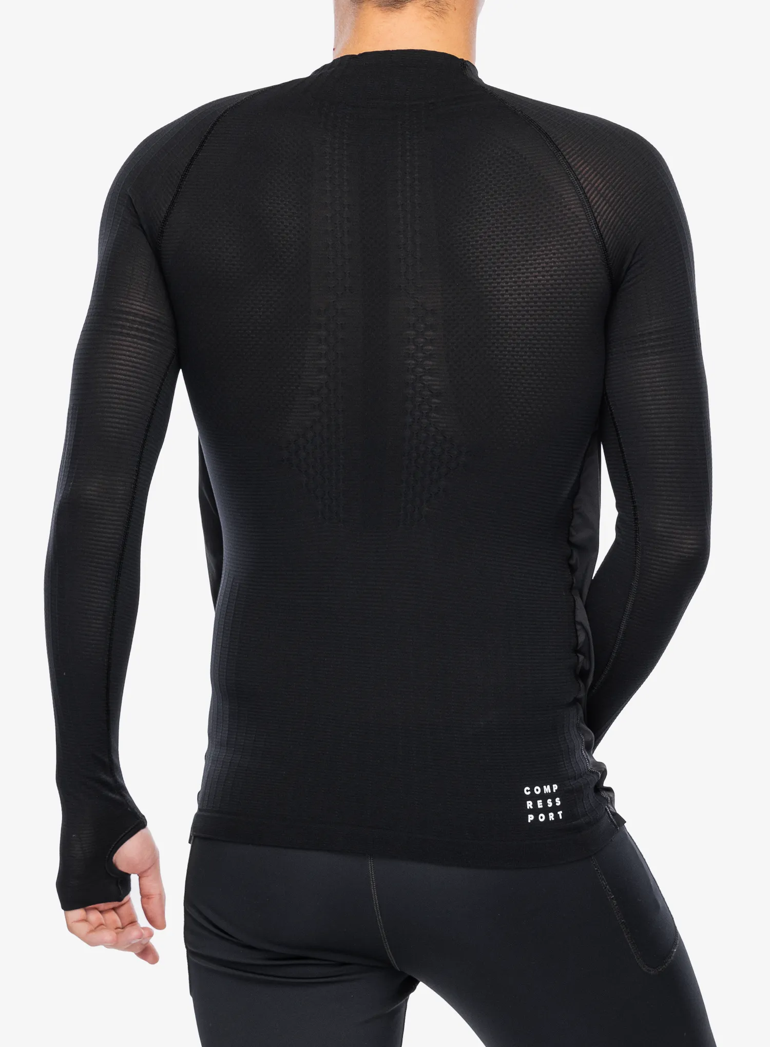 Sweatshirt mit Reißverschluss Compressport Hurricane Windproof Seamless HZ Top - black