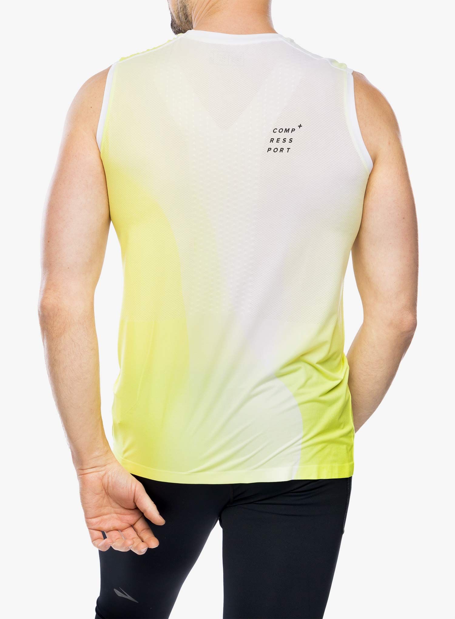 Funktionsshirt Compressport Performance Tank - safe yellow