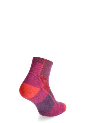 Merinosocken Damen Darn Tough Hiker 1/4 Midweight with Cushion - berry