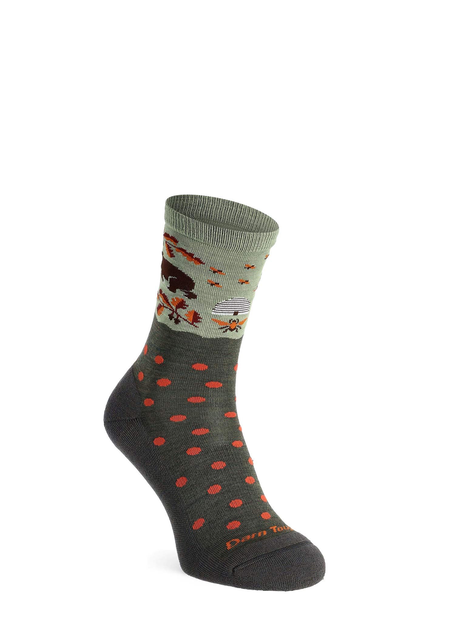 Merinosocken Damen Darn Tough Wild Life Crew Lightweight with Cushion - forest