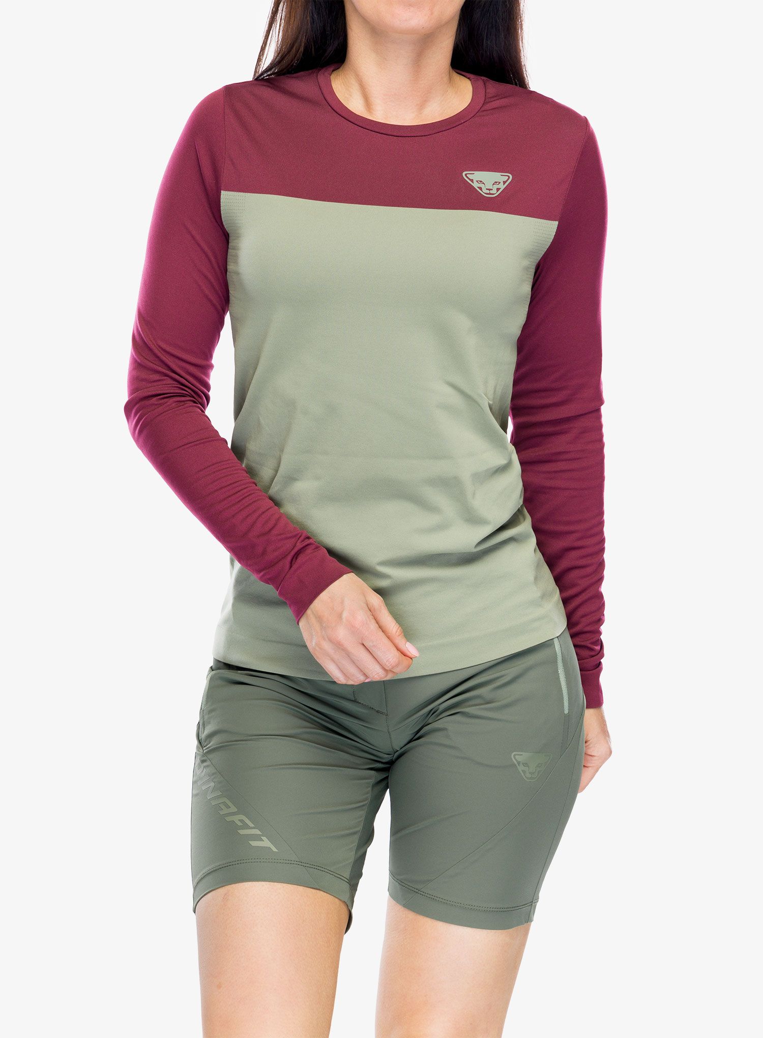 Langarmshirt Damen Dynafit Traverse S-Tech Longsleeve - sage