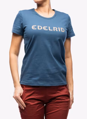 T-Shirt Baumwolle Damen Edelrid Corporate T-Shirt II - petrol/navy