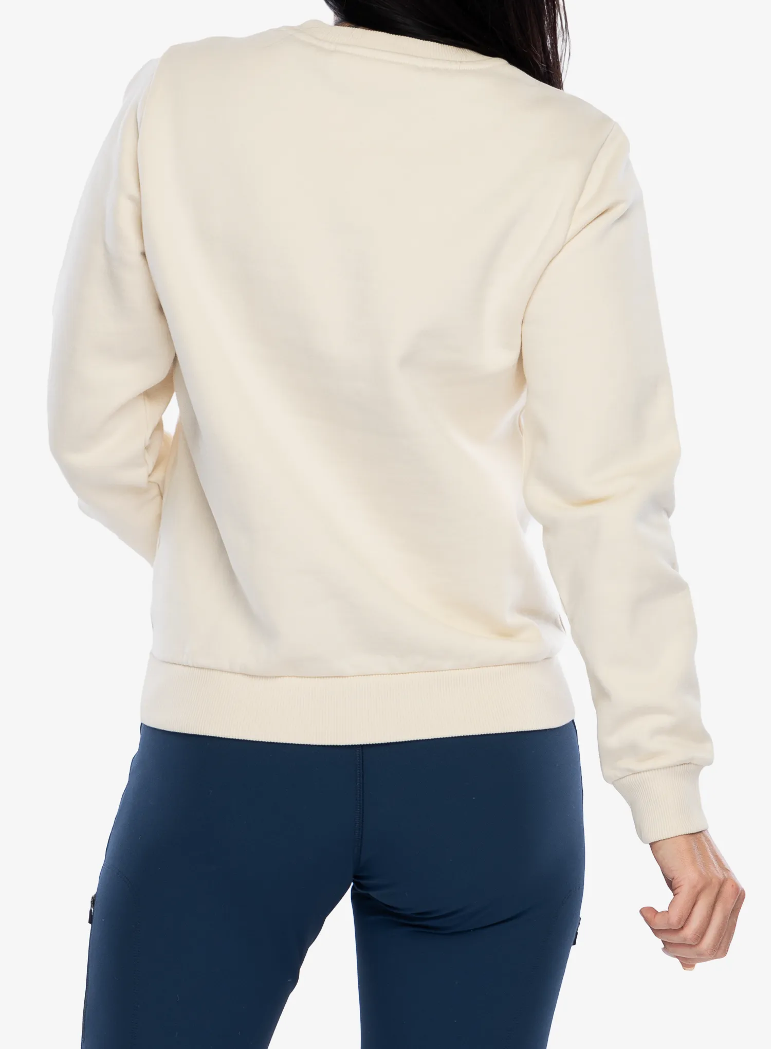 Pullover Damen Fjallraven Logo Sweater - chalk white/flame orange