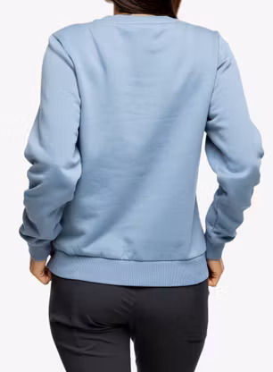 Pullover Damen Fjallraven Logo Sweater - dawn blue/terracotta brown
