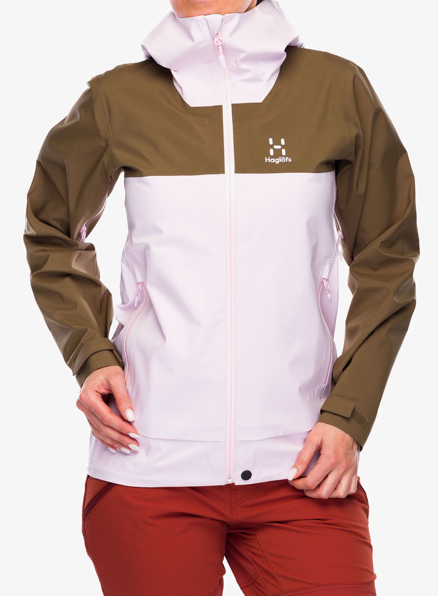 Regenjacke Damen Haglofs Front Proof Jacket - fresh pink/teak brown