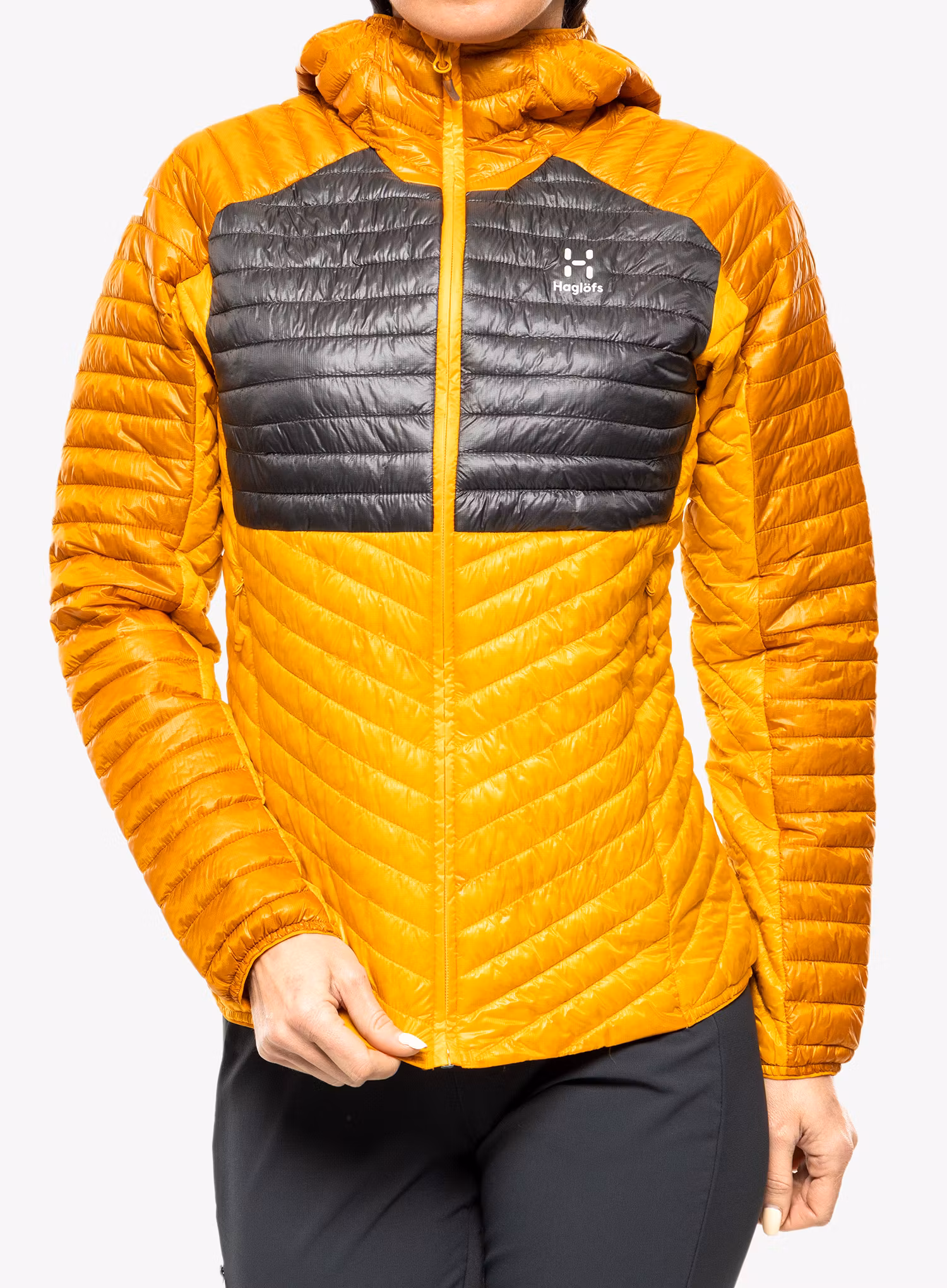 Thermojacke Damen Haglofs L.I.M. Mimic Hood - sunny yellow/magnetite