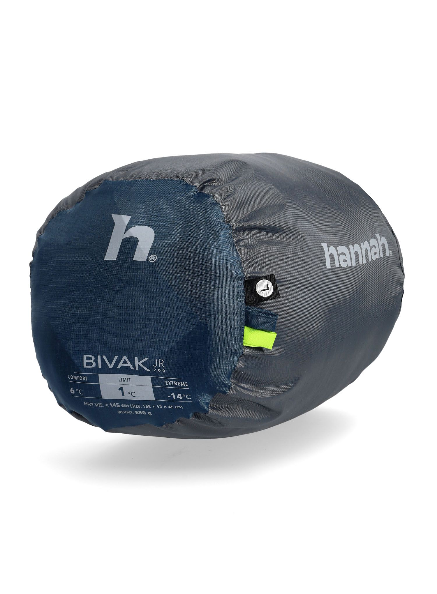 Schlafsack Kinder Hannah Bivak Jr 200 (140 cm) - midnight navy/lime green II