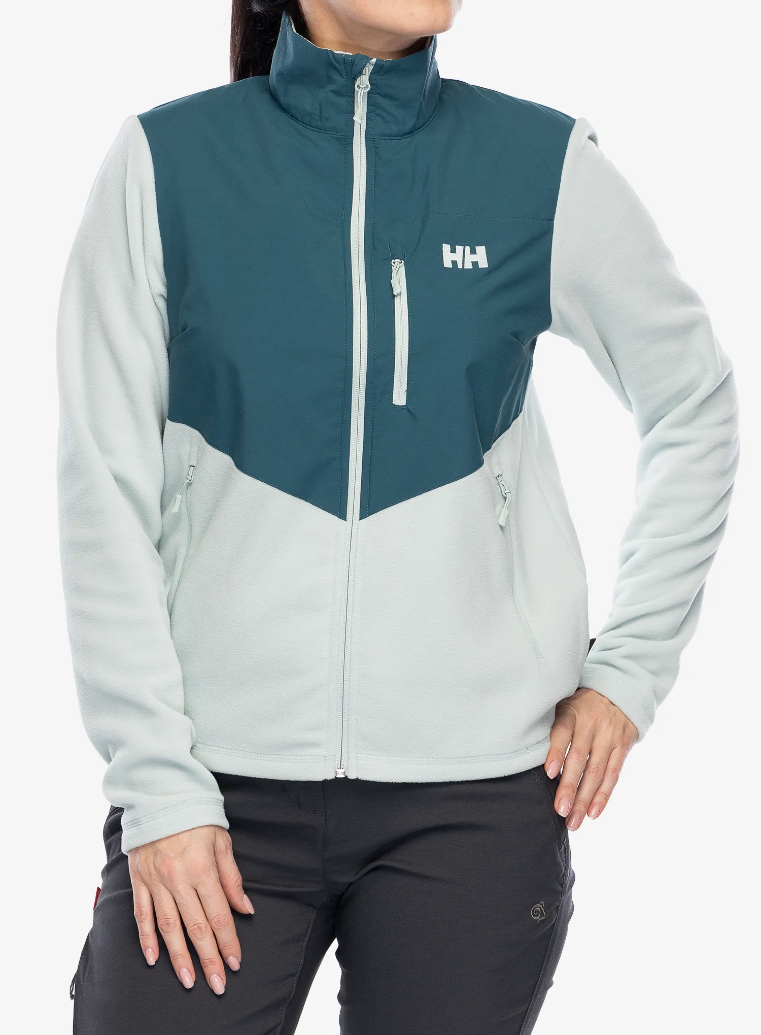 Pullover mit Reißverschluss Damen Helly Hansen Daybreaker Block Jacket - green mist