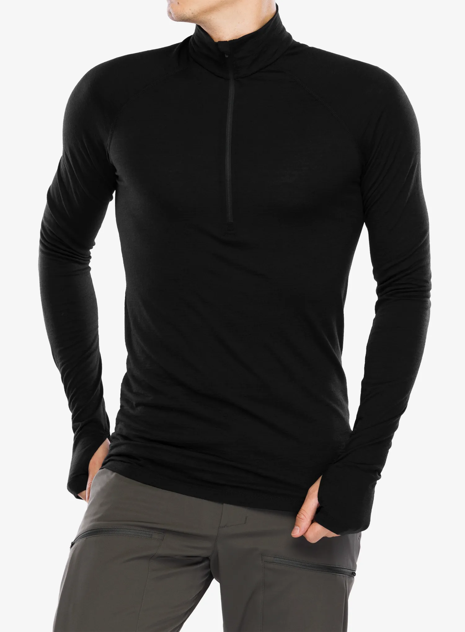 Funktionsshirt Herren Langarm Houdini Desoli Light Half Zip - true black