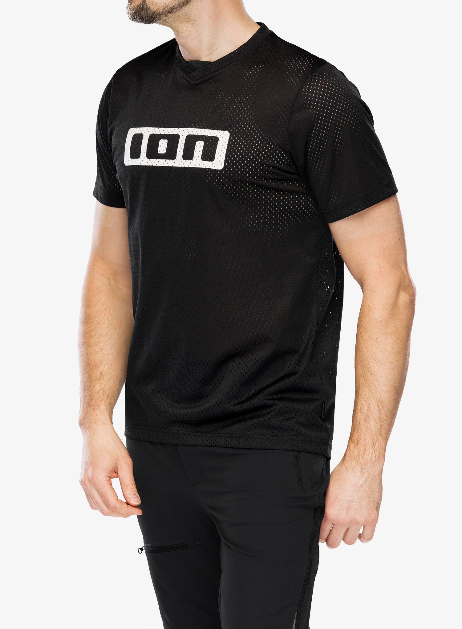 Fahrradtrikot ION Logo SS Jersey - black