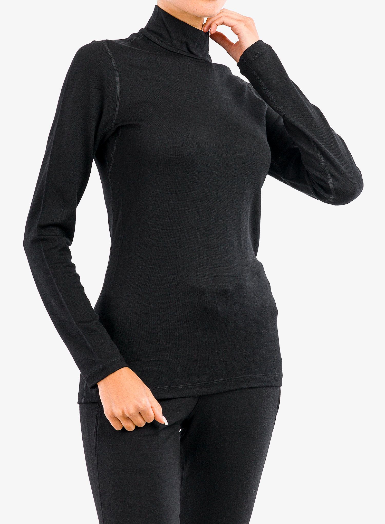 Pullover Damen Icebreaker 260 Tech LS Turtleneck - black