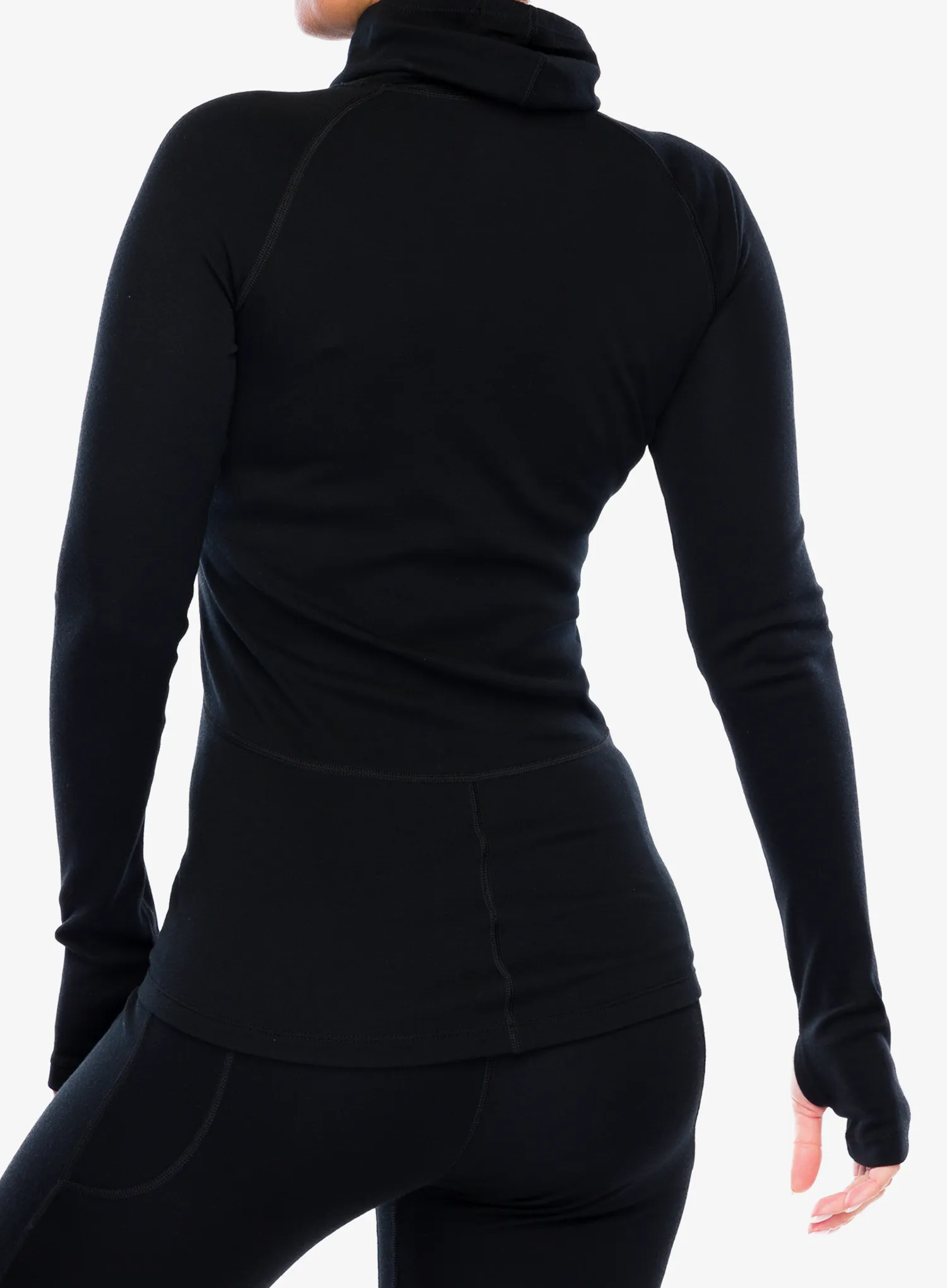 Funktionsshirt Damen Langarm Icebreaker 300 Merino Fine Polar LS Roll Neck - black