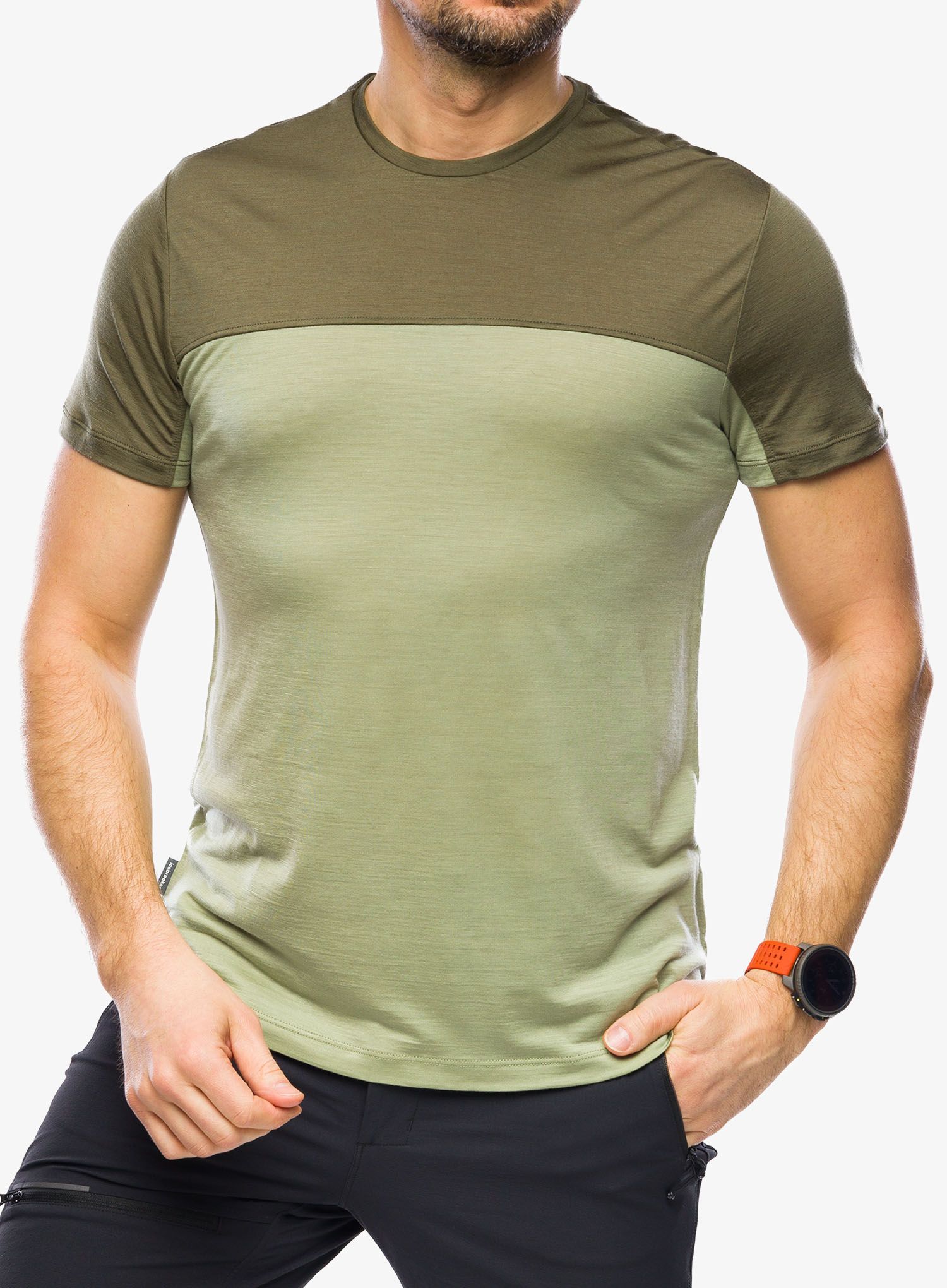 T-Shirt Icebreaker Merino 125 Cool-Lite Sphere III SS Tee Colour Block - lichen/loden