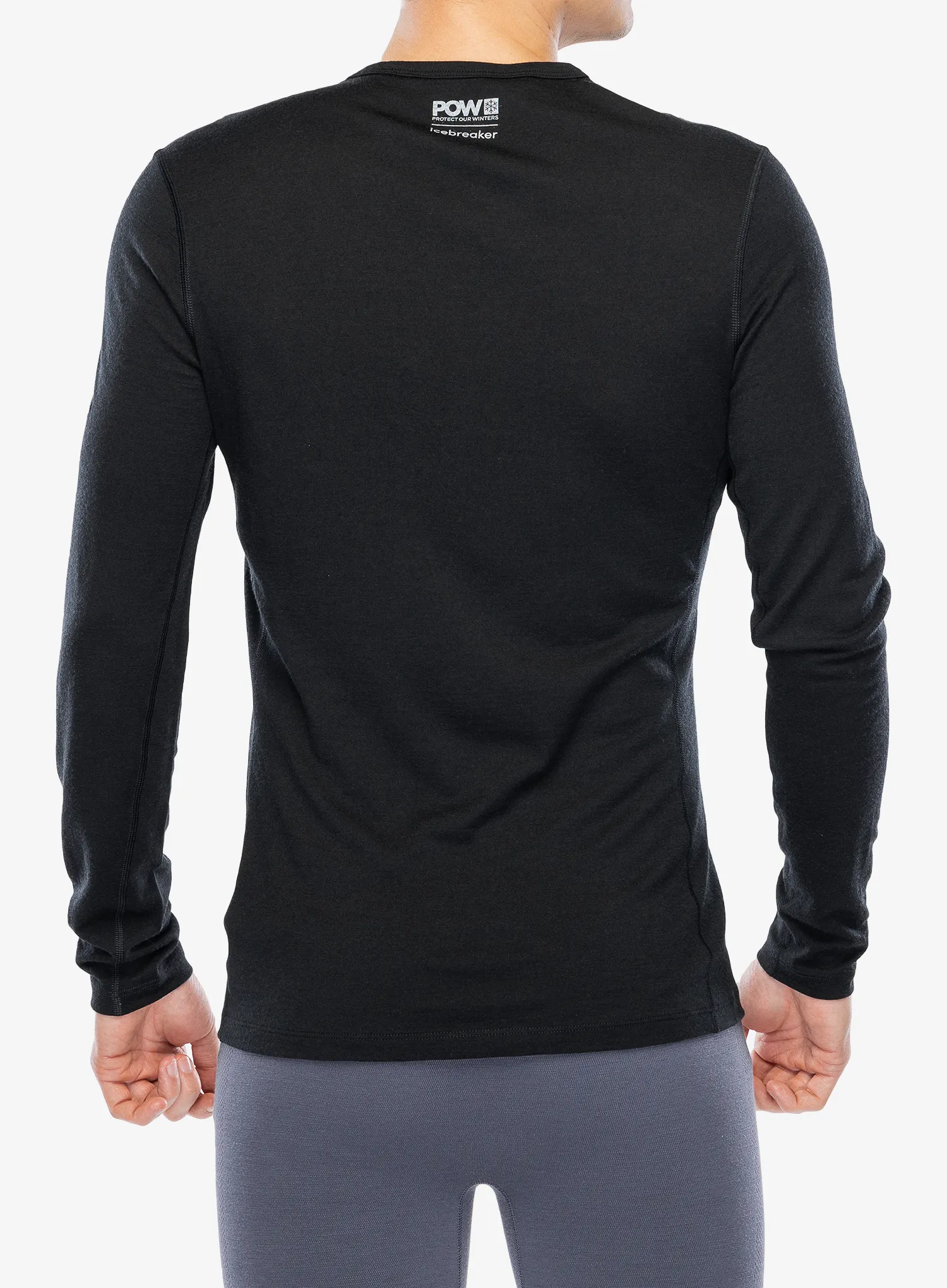 Funktionsshirt Herren Langarm Icebreaker Merino 200 Oasis LS Crewe POW - black