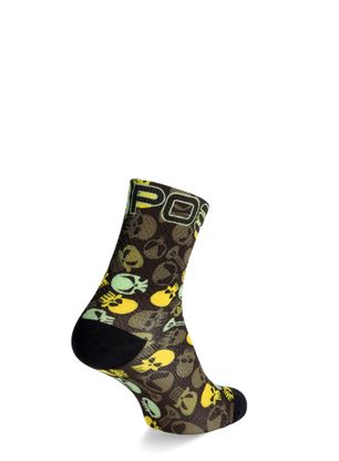 Fahrradsocken Damen Karpos Green Fire Socks - black/rifle green/buttercup