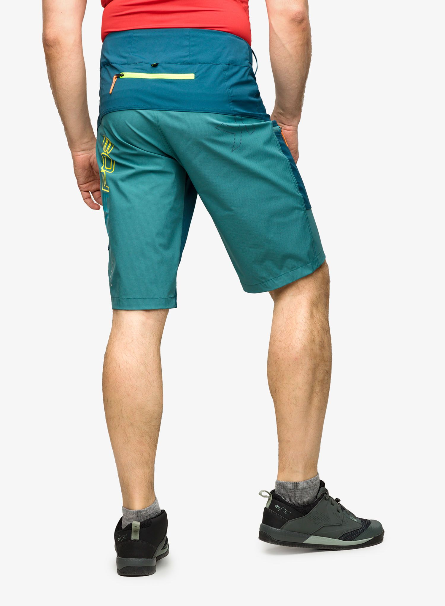 Fahrradshorts Karpos Rapid Baggy Short - refl.pond/hydro/yellow fluo