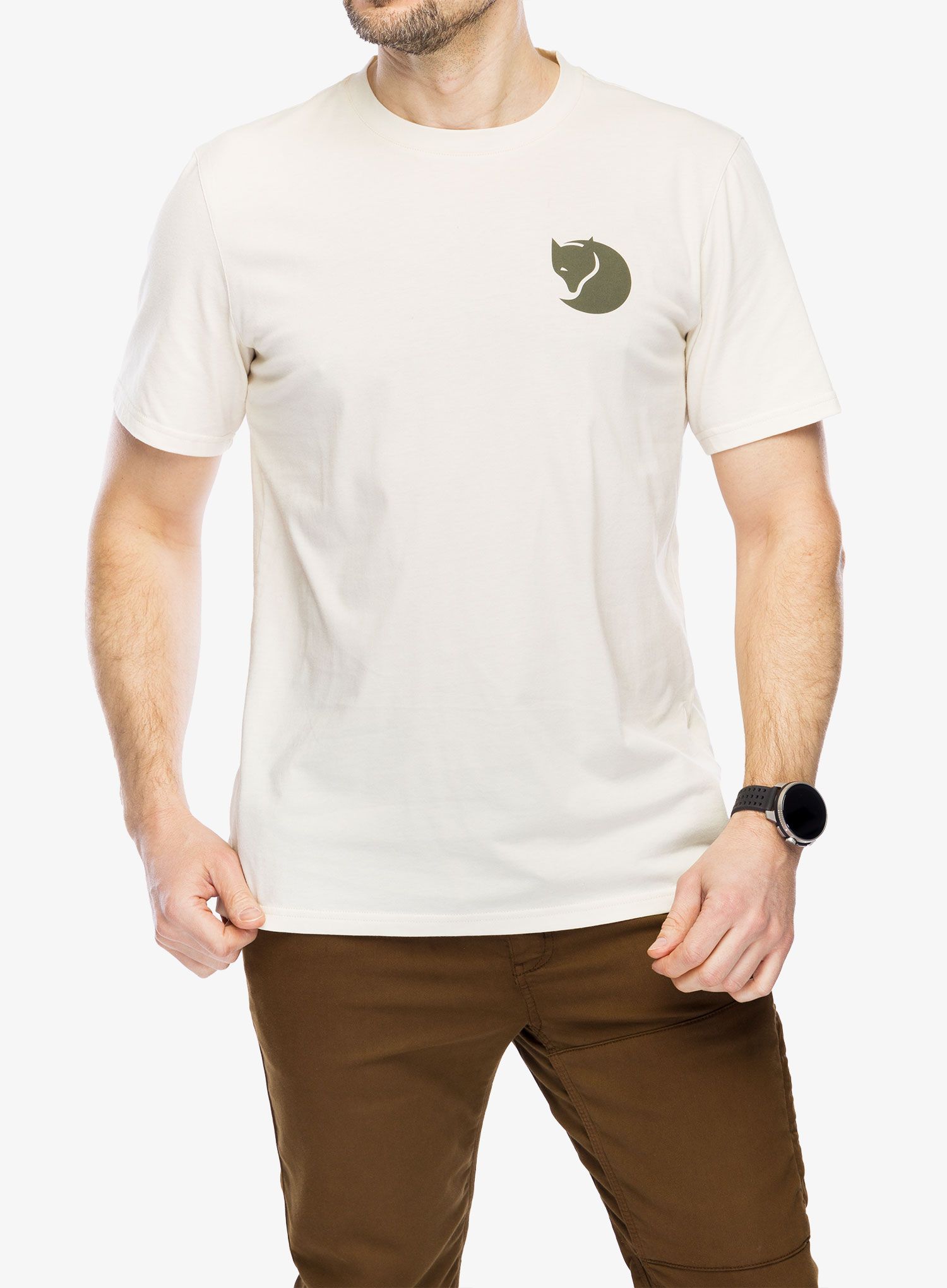 T-Shirt mit Aufdruck Fjallraven Walk With Nature T-shirt - chalk white